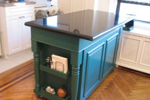 Kitchen Designs Pleasant Black Gloss Granite Countertop On Teal Butcher Block Island Shelves Feat White Cabinets On Chevron Wooden Flooring As Decorate In Contemporary Teal Kitchen Decoration Amazing-Two-Tone-Color-Cool-Blue-Base-Feat-White-Top-Kitchen-Island-As-Well-As-White-Wooden-Built-In-Kitchen-Cabinets-As-Decorate-In-Midcentury-Teal-Kitchen-Style-Scheme-Fascination