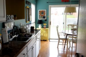 Kitchen Designs Teal Wall Painted In Small Galley Kitchen Escorted By Wooden Kitchen Cabinetry System On Gloss Wooden Floors As Inspiring Teal Kitchen Decorating Scheme Fascinating Teal Kitchen Amazing-Two-Tone-Color-Cool-Blue-Base-Feat-White-Top-Kitchen-Island-As-Well-As-White-Wooden-Built-In-Kitchen-Cabinets-As-Decorate-In-Midcentury-Teal-Kitchen-Style-Scheme-Fascination