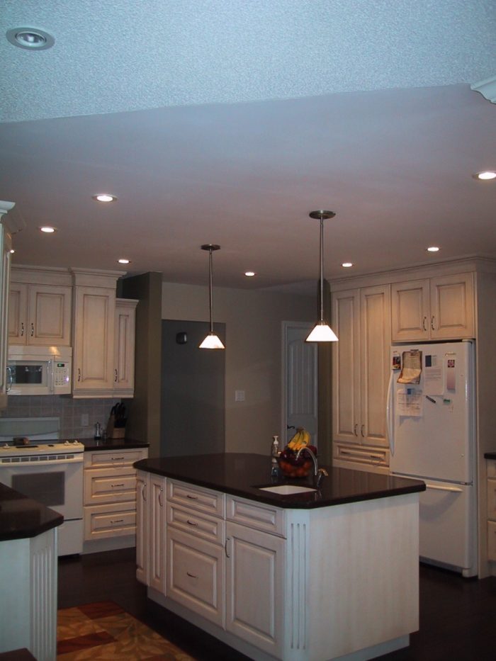 Kitchen Designs Medium size Two Lights Syracuse Mini Pendant In Brushed Nickel For Cool Kitchen Island Lighting Over Black Mosaic Granite Top White Island Drawer As Well As Sweet White Wooden Kitchen