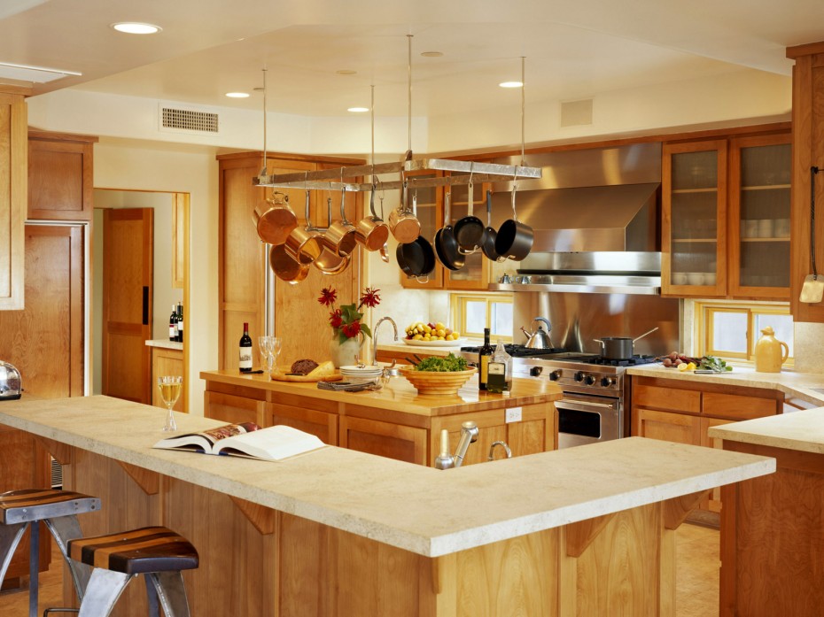 Awesome Ceiling Kitchen Lights For Smart Kitchen Island Lighting Escorted By Hanging Kitchen Appliance Set Over Unfinished Wooden Island Also Cool L Shaped Kitchen Bar In Modern Kitchen Decor Kitchen Designs