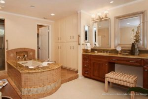 Bathroom Designs Inspiring Picture Of Small Bathroom Remodels Decoration Using Light Brown Stripe Bathroom Vanity Chair Including Light Brown Porcelain Tile Bathtub Surround Also Light Brown Granite Bathroom Artistic-Picture-Of-Small-Bathroom-Remodels-Decoration-Using-3-Light-Dome-White-Glass-Bathroom-Wall-Sconces-Including-Oval-White-Undermount-Bathroom-Sinks-Also-Travertine-Tile-Shower-Wall-Idea