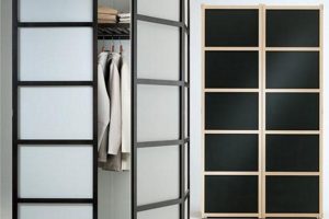 Furniture + Accessories Fascinating Frosted Glass Double Swing Door Ikea Wardrobe Closet Escorted By Clothing Hanger Also Shelves Inside As Inspiring Wardrobe Closet Furnishing Styles Fantastic Wardrobe Closet Style Closet Lighting Fixtures For Modern Clothes Closet