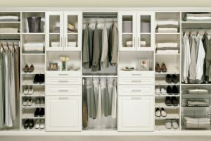 Furniture + Accessories Thumbnail size Gorgeous White Wardrobe Closet For Modern White Walk In Closet Furnishing System Escorted By Open Clothing Dresser As Well As Shoes Shelves Also Chrome Clothing Rail As Modern Custom Style