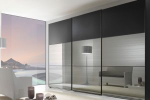 Furniture + Accessories Modern Mirror Sliding Wardrobe Closet Door Escorted By Three Hidden Storage Built In Cabinetry Scheme As Decorate Minimalist Master Bedroom Escorted By Space Saving Furnishing Decors Fantastic Fascinating-Frosted-Glass-Double-Swing-Door-Ikea-Wardrobe-Closet-Escorted-By-Clothing-Hanger-Also-Shelves-Inside-As-Inspiring-Wardrobe-Closet-Furnishing-Styles-Fantastic-Wardrobe-Closet-Style