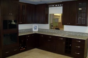 Kitchen Designs Amazing Espresso Kitchen Cabinets Escorted By Gray Mosaic Granite Countertop Also White Panelling Backsplash As Decorate Modern Kitchen Furnishing Style Splendid Espresso Kitchen Cabinets Solid Surface for Countertops Materials