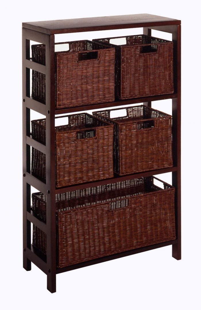Decoration Medium size Artistic Solid Gloss Indonesian Wooden Book Shelve Escorted By Three Levels Wonderfull Rattan Storage Decorize Your Wall Also Room Escorted By Beautiful Book Shelves