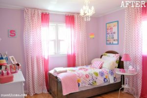 Bedroom Designs Chic Pink Bedroom Curtains For Girls Bedroom Escorted By Wooden Single Bed Also Colorful Floral White Cover Bed Also Amazing Glass Chandelier Escorted By Wooden Flooring As Well As Cute Pictures Fascinating-Soft-Color-Bedroom-Curtains-For-White-Wooden-Small-Window-Glass-Also-Unique-Reading-Lamps-Over-Small-Beside-Desk-Escorted-By-Unique-Photos-Frames-Also-Sweet-Large-Master-Bed-White