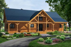Exterior Design Contemporary Eco Wooden Prefab House Also Contemporary House Feature Style Escorted By Ligh Golden Walnut Walling Nice Dark Roofting Cute Round Garden Escorted By Beautiful Plants Also Flower Building New Home Cool And Cozy