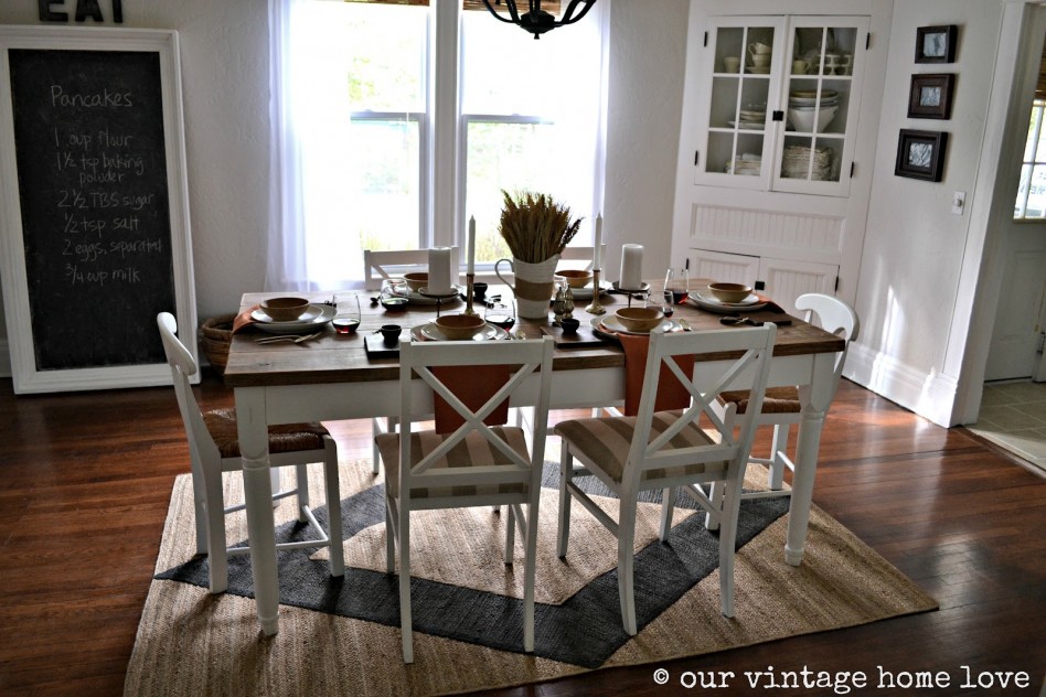 Dining Room Decoration Rectangular Mahogany Wood Dining Table Along Escorted By Natural Rug Under Dining Table Also White Wood Dining Chair Stunning Dining Room Decoration Dining Room Designs