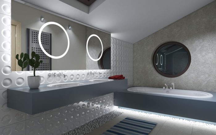 Bathroom Designs Fancy Guest Grey Bathrooms Styles Escorted By Grey Floating Vanity Added Rectangle Tubs As Well As Wide Wall Mount Mirror Scheme Exquisite Grey Bathrooms Fixtures Also Fittings Style The Way In Decorating Small Bathrooms On A Budget Limited