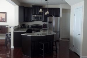 Kitchen Designs Thumbnail size Gorgeous Espresso Kitchen Cabinets Escorted By Island Also Black Backless Stools As Well As Cute Hanging Kitchen Lights As Decorate White Kitchen Scheme Splendid Espresso Kitchen Cabinets Style