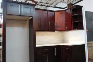 Kitchen Designs Thumbnail size Great Pine Wood Escorted By Finished Espresso Kitchen Cabinets Also White Granite Countertop Also White Glass Tiled Backsplash In Modern Kitchen Scheme Splendid Espresso Kitchen Cabinets Style