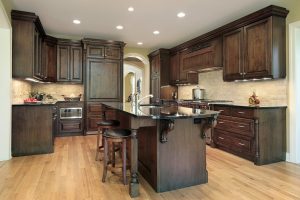 Kitchen Designs Thumbnail size Magnificent Teak Materials As Dark Wood Cabinets Polished As Well As Backless Counter Stool Also Rustic Island As Decorate Rustic Kitchen Scheme Piquant Dark Wood Cabinets For Women