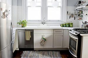 Decoration Thumbnail size Modish Small Kitchen Styles Escorted By Best White Kitchen Cabinet Set Also Cool Two Glass Sliding Windows Also White Wall Painted Also Barn Wood Floors Scheme Prodigious Small Kitchen