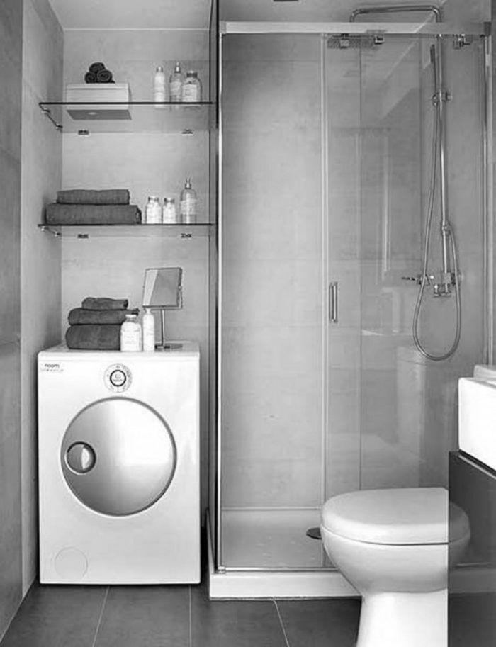 Bathroom Designs Popular Small Space Modern Grey Bathrooms Escorted By Washing Machine Shelves Cabinets Small Vanity In Shower Scheme Exquisite Grey Bathrooms Fixtures Also Fittings Style The Way In Decorating Small Bathrooms On A Budget Limited