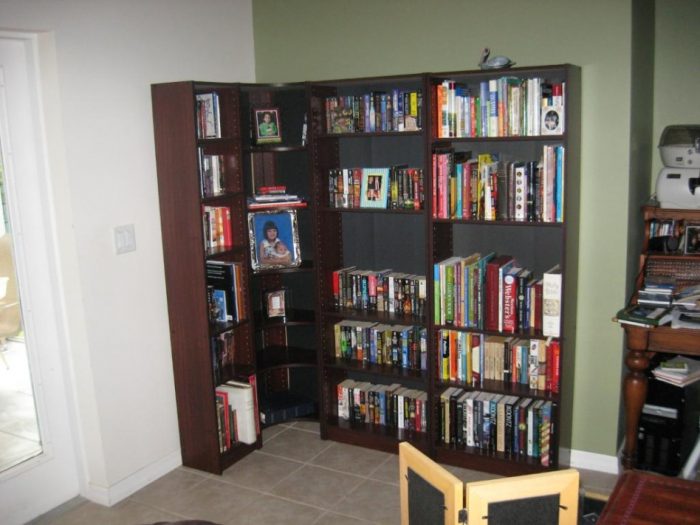 Furniture + Accessories Premier Own Built In Bookshelves Escorted By L Shaped Style Nice Brown Oak Material Escorted By Tidy Shleves Organization Build Your Own Built In Bookshelves Smart Scheme Floating and Modern Minimalist Wooden Bookshelves on Wall