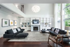 Furniture + Accessories Thumbnail size Sensational White Wooden Built In Living Room Shelves Escorted By Fireplace Tv Storage As Well As Black Velvet Sofa In Modern Black Also White Interior Styles Admirable Living Room Shelves