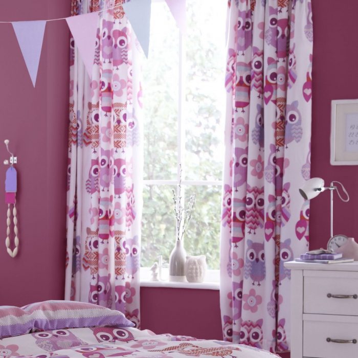 Bedroom Designs Terrific White Floral Double Girls Bedroom Curtains Escorted By Red Wall Panels Also Chic Small Woodeb Drawers Beside Desk Also Sweet Floral Covering Beds For Inspiring Girls Furnitures Bedroom Combination Of Zen Bedroom Furniture