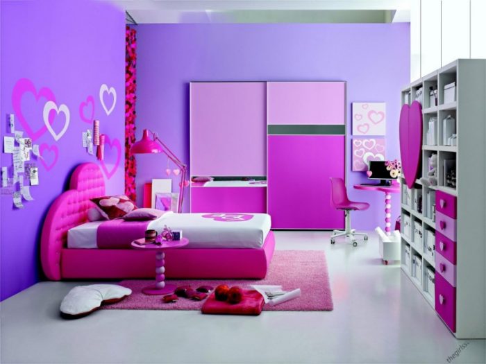 Bedroom Designs Medium size Astonishing Picture Of Purple Pink Girl Bedroom Decoration Using Purple Pink Best Color Paints For Bedroom Including Rectangular Light Pink Bedroom Rug As Well As Heart Shape Pink Tufted Leather Girl