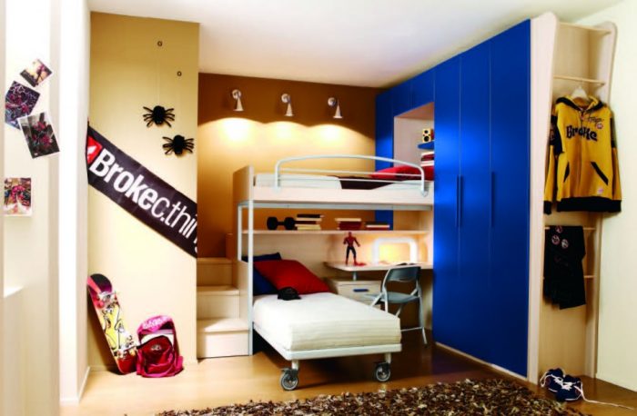 Teen Room Designs Medium size Astonishing Wall Decoration As Well As Modern Bunk Bed Scheme Also Nice Carpet Made Of Recycle Fabric For Boys Bedroom Fantastic Plan For Boys Bedroom Scheme