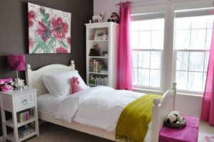 Bedroom Designs Thumbnail size Attractive Image Of Girl Bedroom Decoration Using Grey As Well As White Best Color Paints For Bedroom Including Pink Girl Bedroom Curtain As Well As Curved White Wood Girl Headboard Astounding Pictures