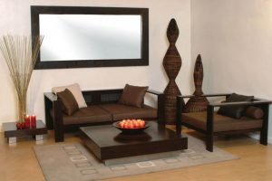 Living Room Designs Thumbnail size Captivating Picture Of Furniture For Small Living Room Decoration Using Black Wood Brown Leather Living Room Sofa Including Modern Square Cherry Wood Low Coffee Table Also Rectangular Black