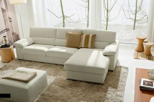 Living Room Designs Thumbnail size Charming Image Of Modern Furniture For Small Living Room Decoration Using Square White Leather Ottoman Along Escorted By L Shape White Leather Living Room Sofa Also Furry Light Brown Living Room