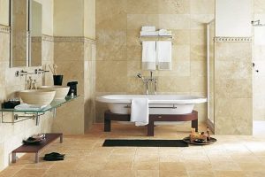 Bathroom Designs Thumbnail size Decorating Plan For Nice Small Bathrooms Using Brown Tile Backsplash As Well As Brown Bowl Sinks By Rectangular Mirrors Oval White Bathtub Along Rectangular Black Rug