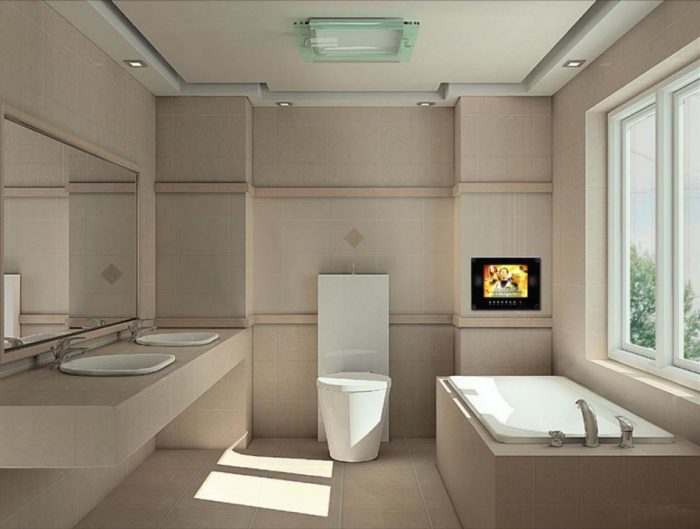 Bathroom Designs Medium size Bathroom Designs Elegant Decorating Plan For Nice Small Bathrooms Using Rectangular Cream Bathtub White Glass Sliding Windows A White Toilet Ceiling Fittings Along A Big Rectangular The Design Of Small Toilets For Small Bathrooms