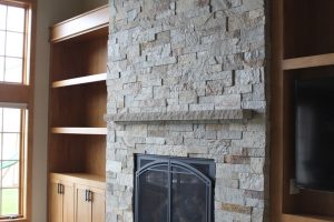 Kitchen Designs Thumbnail size Faboulus River Rock Application For Corner Stone Fireplace Escorted By Grey Colour Nice Golden Honey Wall Book Shelvesledgestone Fireplace Natual Stone Veneers Inc Corner Stone Fireplace