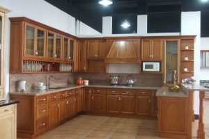 Kitchen Designs Thumbnail size Kitchen Designs Fantastic Small U Shape Kitchen Decoration Using Cream Porcelain Tile Kitchen Flooring Including Solid Light Oak Wood Glass Door Kitchen Cabinet As Well As Solid Light Oak Wood Kitchen Vent Hood Kitchen Layouts And Design For More Fun Cooking