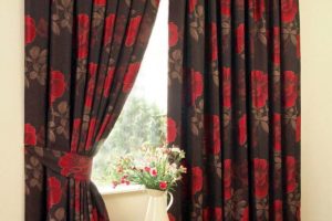 Ideas Thumbnail size Fetching Image Of Accessories For Window Treatment Decoration Using Black As Well As Red Rose Drapes Interior Window Curtain Including Small Flower Window Decor As Well As Red Black Rose Tie Backs Interior