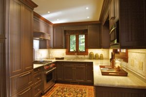 Kitchen Designs Thumbnail size Furniture Kitchen Luxury U Shape Dark Wood Cabinets Escorted By White Countertop As Decorate Apartment Kitchen Styles Piquant Dark Wood Cabinets For Women Dream Kitchen