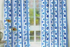 Ideas Thumbnail size Good Looking Accessories For Window Treatment Decoration Using Blue Accent Floral Interior Window Curtain Including Light Blue Curtain Rod As Well As Light Blue Interior Window Trims Interesting