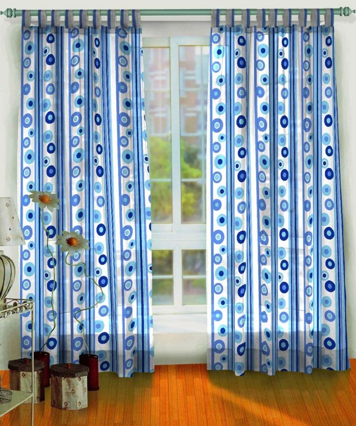 Ideas Good Looking Accessories For Window Treatment Decoration Using Blue Accent Floral Interior Window Curtain Including Light Blue Curtain Rod As Well As Light Blue Interior Window Trims Interesting Beautifying Room With Window Sheers Ideas