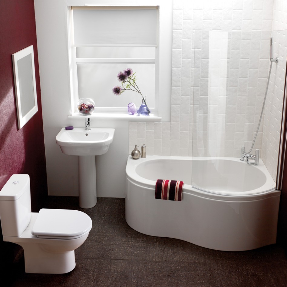 Bathroom Designs Impressive Schemes Plan For Nice Small Bathrooms Using A White Corner Bathtub White Toilet By A Rectangular White Bathtub Shower Glass Doors Along Escorted By White Tile The Design Of Small Toilets For Small Bathrooms