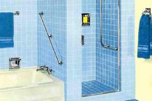 Bathroom Designs Thumbnail size Light Blue Ocean Cool Small Bathroom Style Tiles On The Wall Cool Shower Room Escorted By Chroom Handle Faucet Light Beige Bathtub Nice Plants On The Wall Cool Small