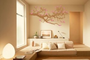 Bedroom Designs Thumbnail size Picture Of Living Room As Well As Bedroom Decoration Using Brown Tree Branch Bedroom Wall Mural Along Escorted By Cream Best Color Paints For Bedroom As Well As L Shape White Leather Sofa Astounding Picture