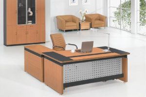 Kitchen Designs Thumbnail size White Coloured Office Escorted By Brown Wooden L Shaped Desk Also Brown Leather Office Armchair Also Comfortable Brown Velvet Sofa Modern Office Escorted By Impressive Desk