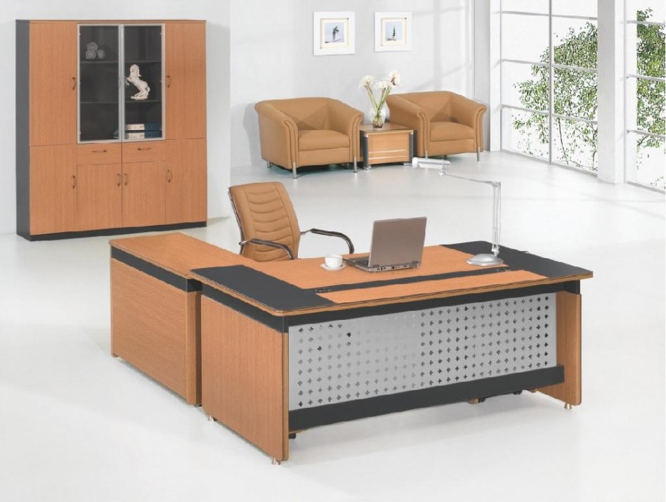 White Coloured Office Escorted By Brown Wooden L Shaped Desk Also Brown Leather Office Armchair Also Comfortable Brown Velvet Sofa Modern Office Escorted By Impressive Desk Kitchen Designs