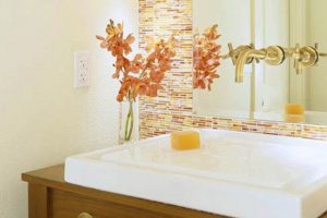 Bathroom Designs Thumbnail size Bathroom Designs Amazing And White Sink Metal White Washbasin And Gold Faucet Bathroom Ideas Tile And Mounted Mirror And Hidden Lighting For Small Bathroom Design Ideas Ceramic For Bathroom Ideas Tile