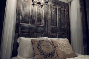 Bedroom Designs Thumbnail size Amazing Design Bedroom With Door Headboard Design Ideas With Cozy Bed Pillow And Bed Covers Between White Stylish Curtains Bedrrom Design For Girl Or Boy With Beautiful Chandelier Design