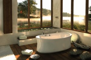 Bathroom Designs Bathtubs Design With A View Of Nature With Small White Bathtubs With Marble Tile Floor Design For Bathroom Design Ideas With Small White Rug Ideas Small Bathtubs For Small Spaces