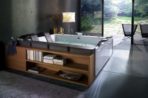 Bathroom Designs Thumbnail size Bathtubs For Small Spaces Bathtubs Design With A View Of Nature With Marble Tile Floor Bathroom Design Ideas With Sliding Glass Door Ideas With Fur Rug