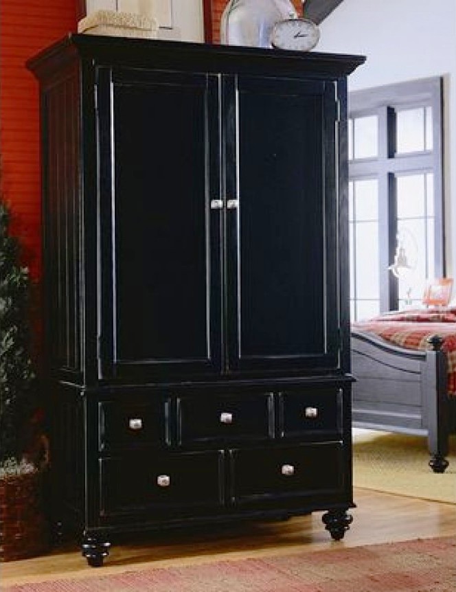 Interior Design Black Wardrobe Armoire Design And Carpet Flooring With Wooden Material And Dark Appearance For Bedroom Design Ideas With Laminate Flooring Design And Mini Clock Ideas Environmentally Friendly Carpet For Interior