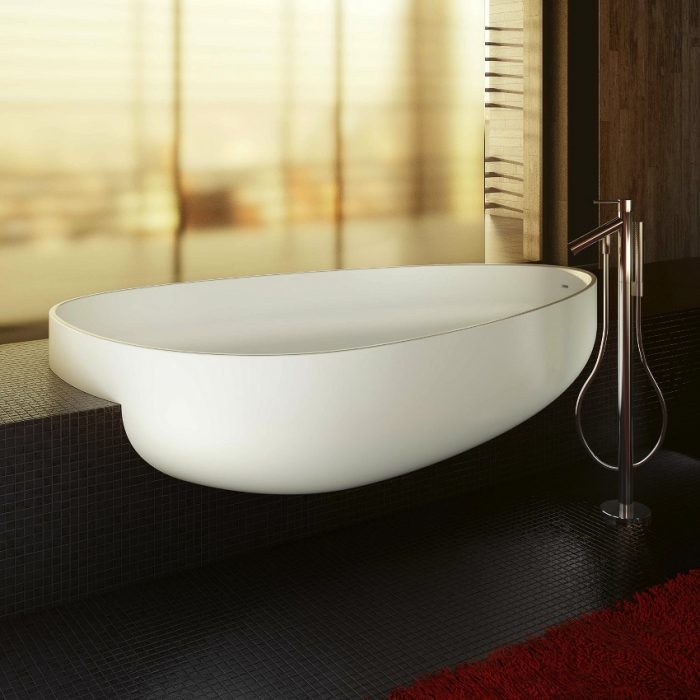 Bathroom Designs Medium size Complete Ideas Style Black Flooring Ideas Metal Sink Design Organic Shaped Basin With Bathroom Tile Design For Sleek Bathroom Design Ideas