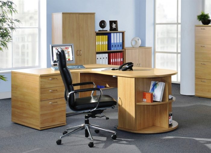 Furniture + Accessories Computer Armoire Desk Design Ideas And Glass Window For Home Office Design Ideas With Drawers With Light Brown Wooden Material And Black Swivel Chair And Cabinets And Grey Flooring Ideas To Choose Best Buy Computer Chairs