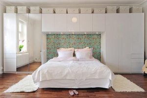 Bedroom Designs Thumbnail size Cool Contemporary Bedroom Design Ideas For Girls And Boys With White Wall White Cabinet White Bed White Pillow White Fur Bug Wooden Flooring Guitar Mirror