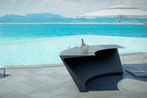 Kitchen Designs Thumbnail size Curved Outside Cocktail Bar White Canopy Grey Marble Flooring Lounge Chairs Wine Glass Awesome Ocean View Blue Sea Beautiful Sea Mountain Landscape