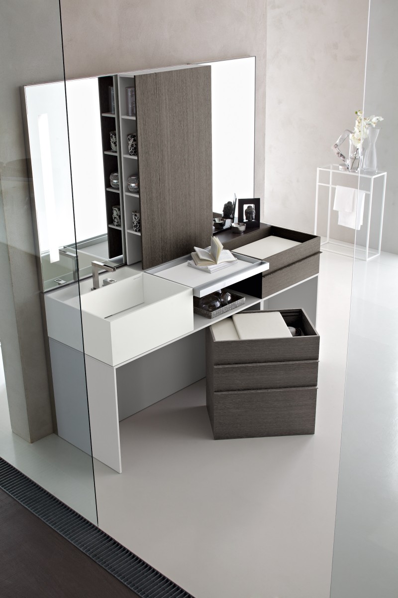 Elegant Modern Vanity Units Dor Modern Italian Bathroom Design Ideas With White Washbasin Cabinet Design With Stainless Faucet And Glass Wall For Modern Bathroom Design Ideas Bathroom Designs